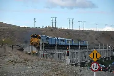 Trains use the upper level of the bridge. Road transport used the lower level until a new bridge was opened in November 2007.