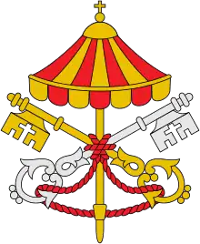 The umbraculum, the arms of the Holy See under sede vacante