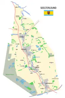 Map of Saterland (in Saterland Frisian)