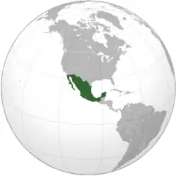 Mexico in 1852, prior to the Gadsden Purchase, and after the Mexican Cession