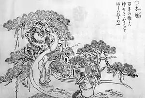 Kodama (木魅)Sekien's comments: (kami) are said to appear in ancient trees. (百年の樹には神ありてかたちをあらはすといふ。)