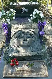 Grave of Selena at Seaside Memorial Park in Corpus Christi, Texas citing Isaiah 25:8 writings