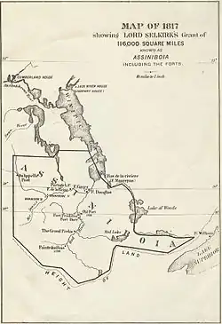 Map of the Red River Colony showing Cumberland House