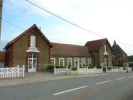 The town hall and school of Selles