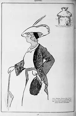 Caricature of Jeanne Paquin by Sem, 1910