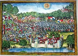 Depiction of the 1386 Battle of Sempach in the Luzerner Schilling