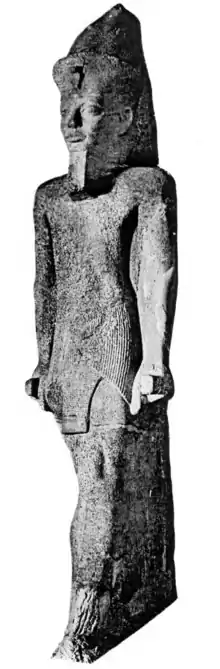 Colossal statue CG 42026 of Senusret IV, discovered in 1901 by Georges Legrain in Karnak.