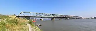 A large bridge spanning a body of water.