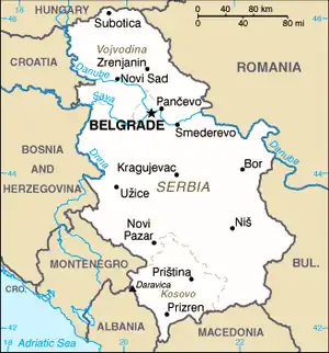 Map of Serbia