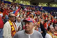 Serbian and Macedonian fans in Belgrade Arena