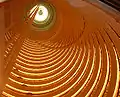 Looking up inside the 32-story atrium of the Shanghai Grand Hyatt, part of the Jin Mao Building