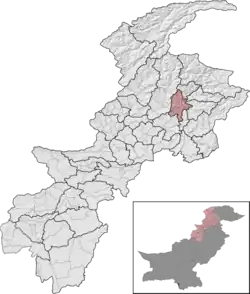 Shangla District (red) in Khyber Pakhtunkhwa