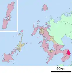 Location of Shimabara in Nagasaki Prefecture