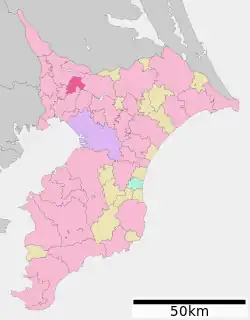 Location of Shiroi in Chiba Prefecture