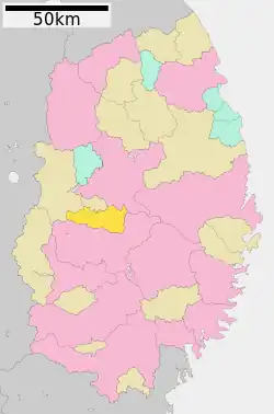 Location of Shiwa in Iwate Prefecture