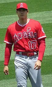 Shohei Ohtani with the Angels in 2019