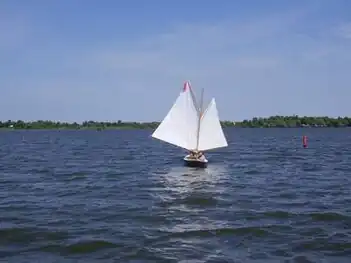 Running: the wind is coming from behind the vessel; the sails are "wing on wing" to be at right angles to the apparent wind.