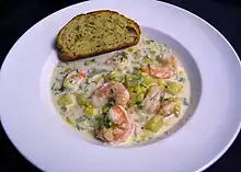 A shrimp chowder