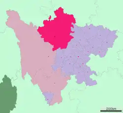 Ngawa-Qiang Autonomous Prefecture (top centre) in Sichuan