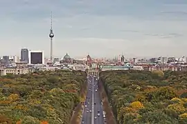 View from the Siegessäule to Brandenburg Gate