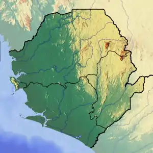 Map showing the location of Outamba-Kilimi National Park