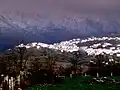 A view of the Sierra de Gata peaks in the background over a mountain village