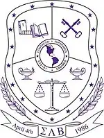 The official crest of Sigma Lambda Beta.