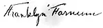 Cursive signature in ink