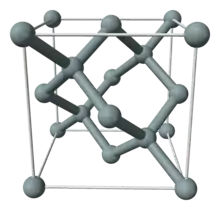 The crystal structure of silicon forms a diamond cubic