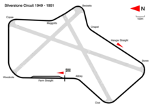 Silverstone Circuit in 1950–1951 configuration