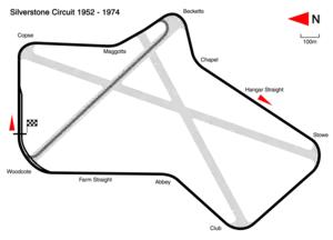 The Silverstone circuit in early 1975