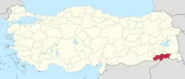 Location of Şırnak Province in Turkey