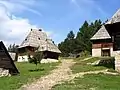 View of a small part of the village of Sirogojno