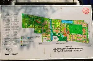 Jadavpur campus map (as of 2015)