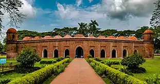 14th century Sixty Dome Mosque, in Khalifatabad, Bangladesh