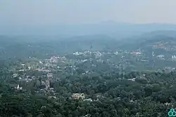 Aerial view of Nedumangad town