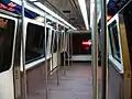 Interior of a C-100 car on the Skytrain, as seen in the 90s.