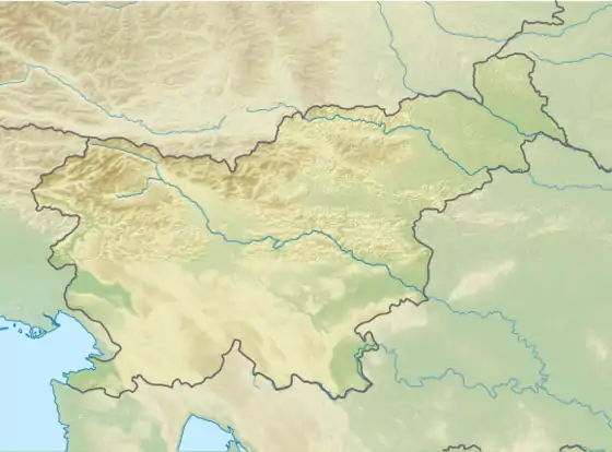 Location of a lake in Slovenia.