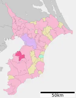 Location of Sodegaura in Chiba Prefecture