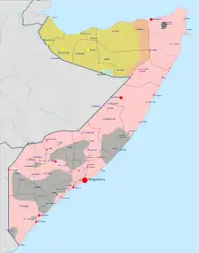 SVG map showing relative control of the central government, Somaliland, and other actors