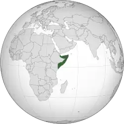 Location of Somalia