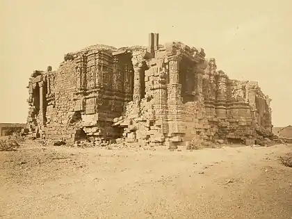 The Somnath Temple in Gujarat was repeatedly destroyed by Muslim armies and rebuilt by Hindus. It was destroyed by the Delhi Sultanate's army in 1299.