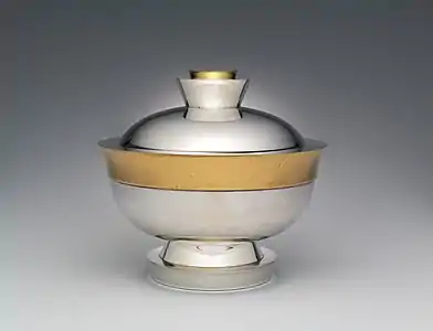 Soup tureen, silver and gold by Jean Puiforcat (1937), Metropolitan Museum