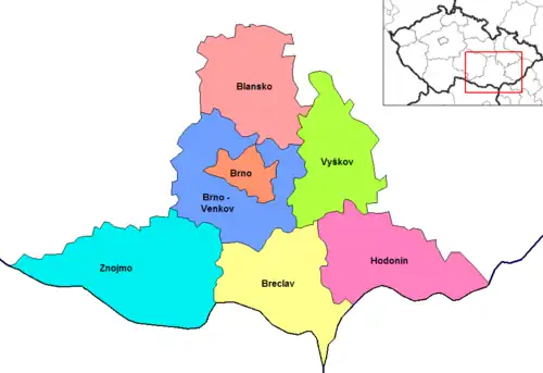 Districts of South Moravian Region