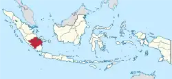 Location of South Sumatra in Indonesia