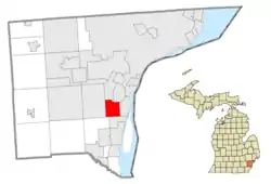 Location within Wayne County