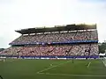 The now-demolished south side stands during a soccer game