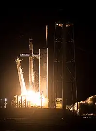 Photo of Crew-2 rocket shortly after liftoff