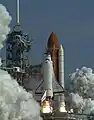 Space Shuttle Discovery STS-70 Launch. Taken with one of the first digital cameras: a Nikon E2.