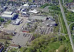 Aerial overview of the museum's grounds